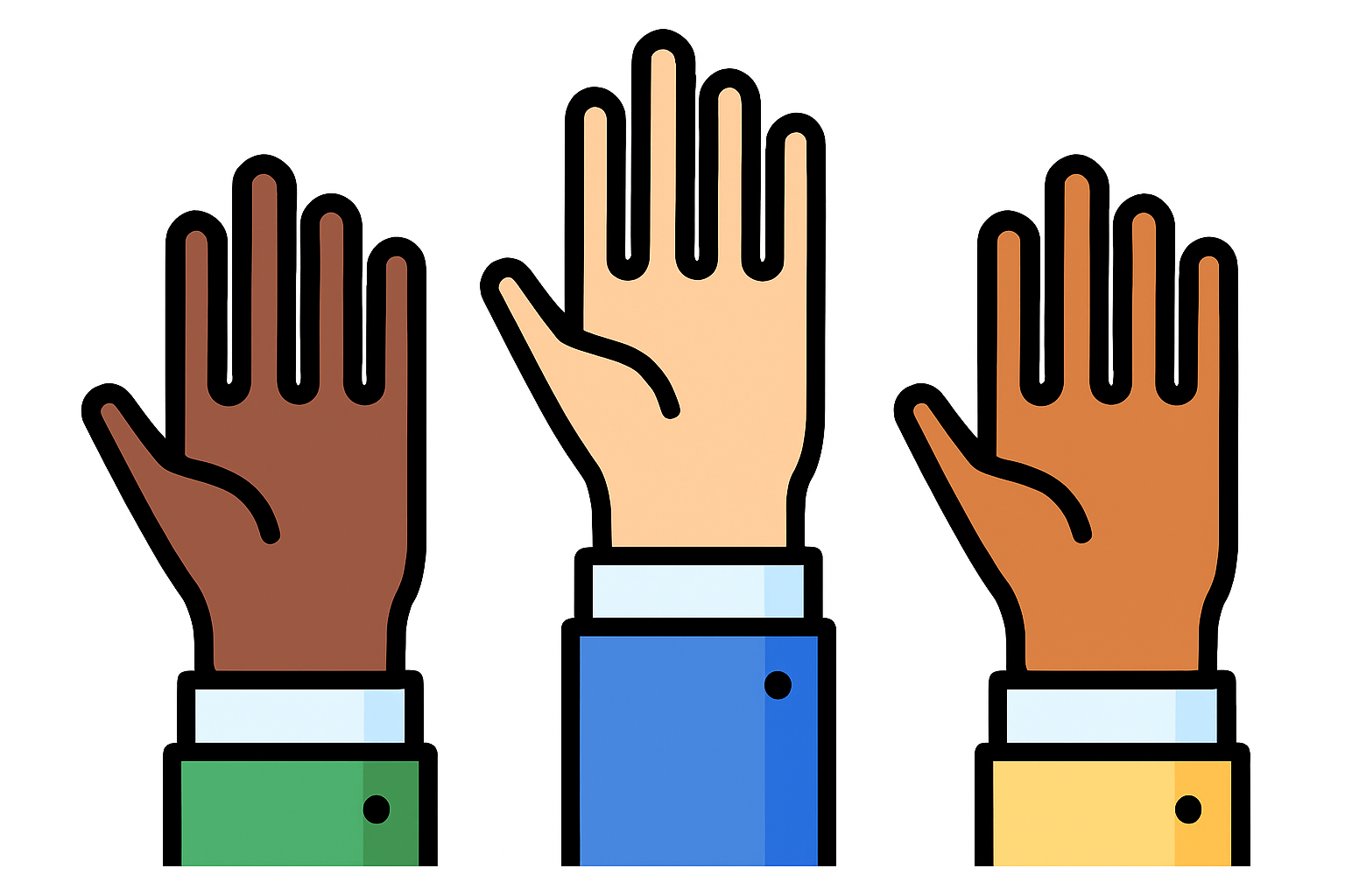 Raised hands